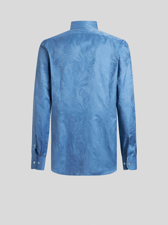 Shop Etro Jacquard Shirt In Light Blue