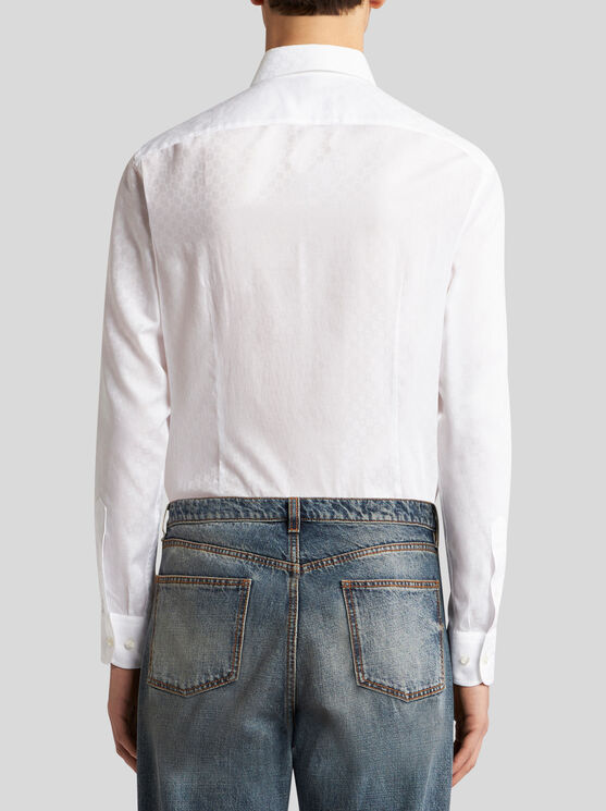 Etro Straight Shirt Long Sleeves Button Down Collar In White
