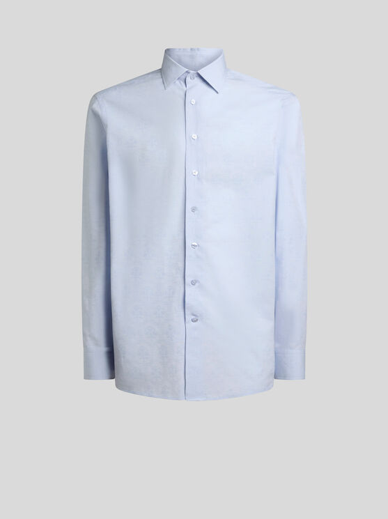 Etro Floral Jacquard Shirt In Blue