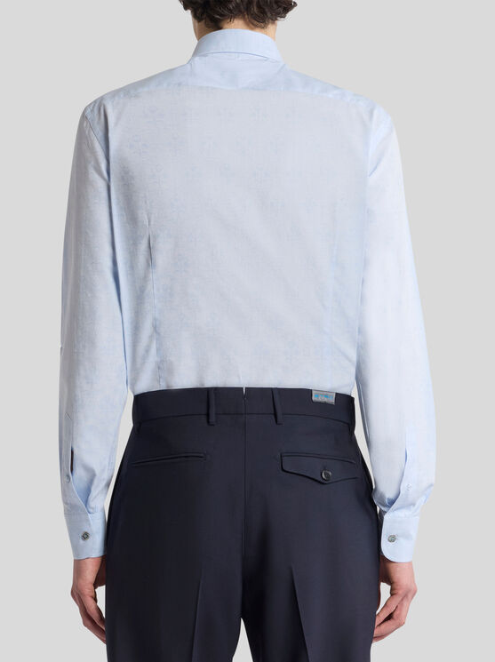 Etro Floral Jacquard Shirt In Blue