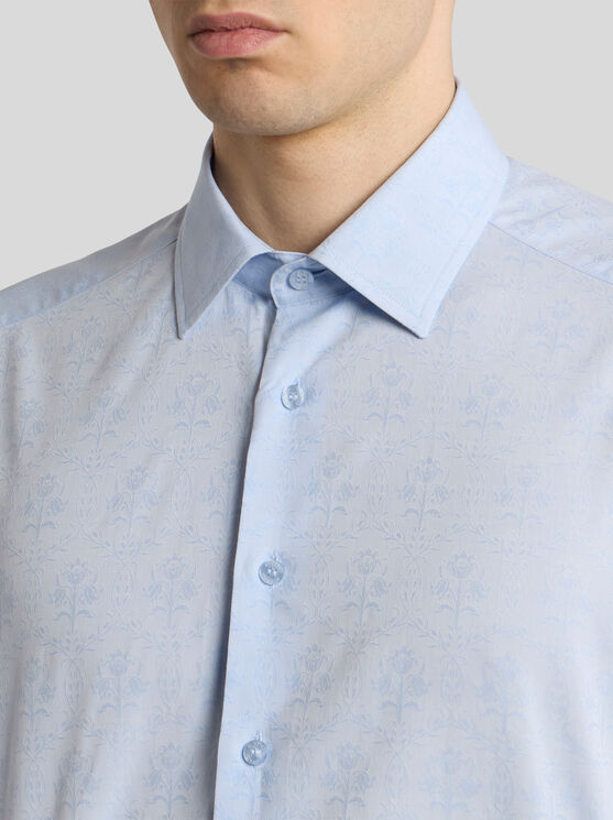 Etro Floral Jacquard Shirt In Blue