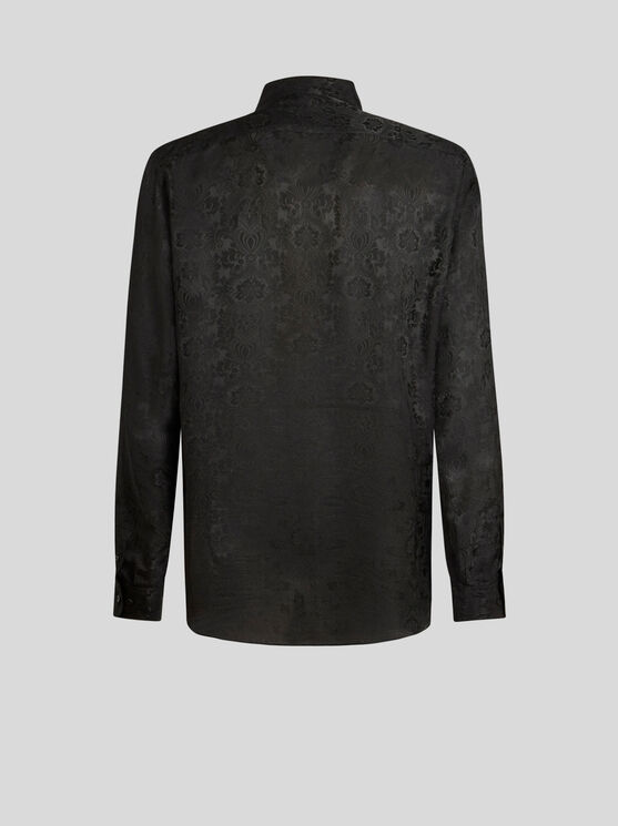 Shop Etro Silk Jacquard Shirt In Black