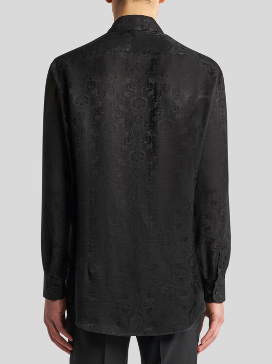 Shop Etro Silk Jacquard Shirt In Black