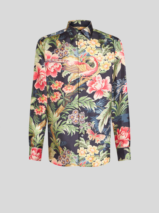 Shop Etro Printed Silk Shirt In Multicolour