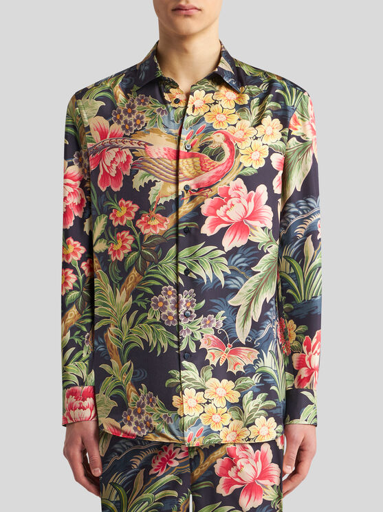 Shop Etro Printed Silk Shirt In Multicolour