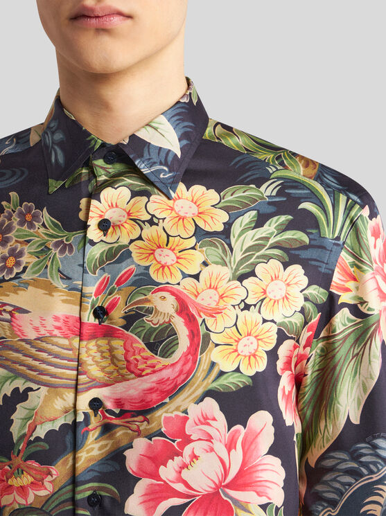 Shop Etro Printed Silk Shirt In Multicolour