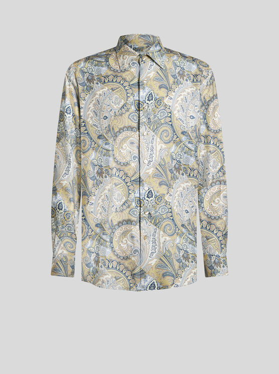 Shop Etro Shirt With Print In Beige