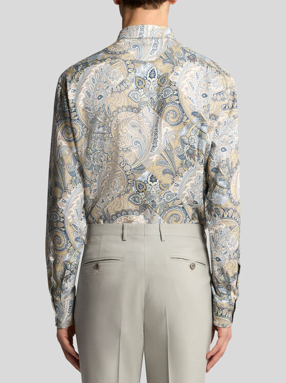 Shop Etro Shirt With Print In Beige