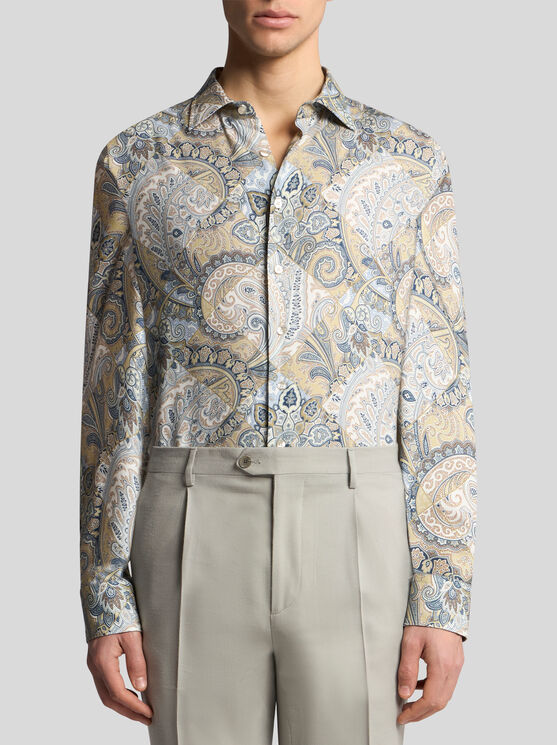 Shop Etro Shirt With Print In Beige