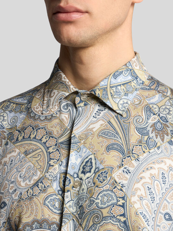 Shop Etro Shirt With Print In Beige