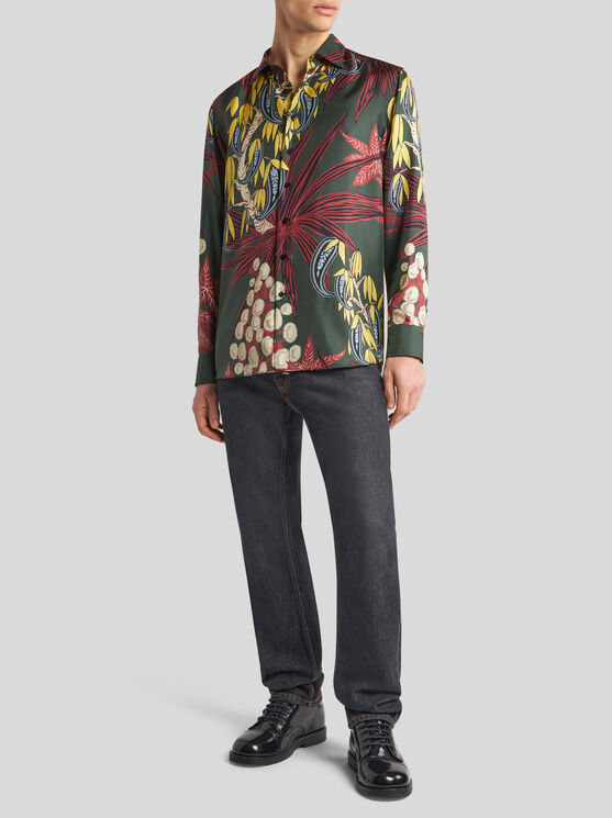 Shop Etro Printed Silk Shirt In Multicolour