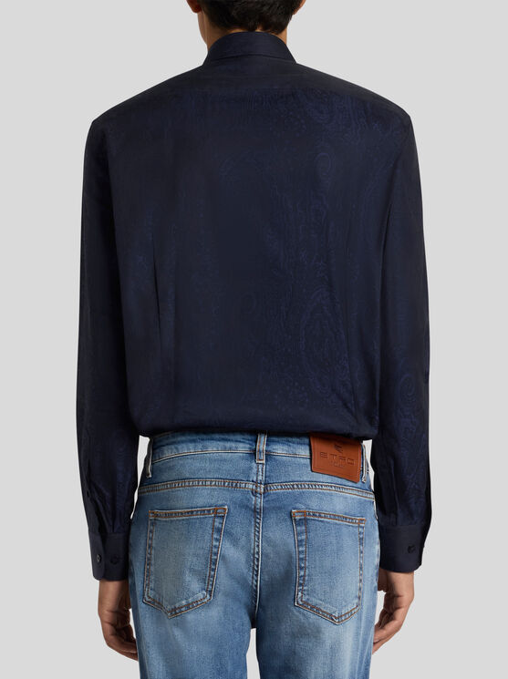 Etro Paisley Jacquard Shirt In Blue