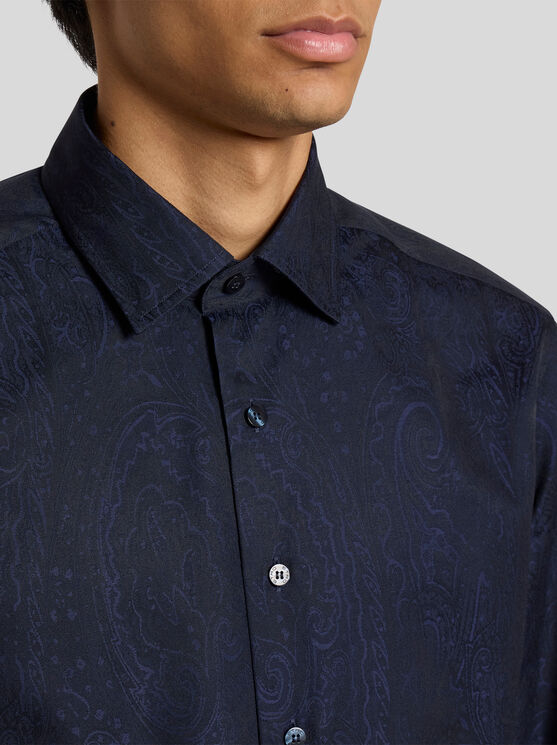 Etro Paisley Jacquard Shirt In Blue