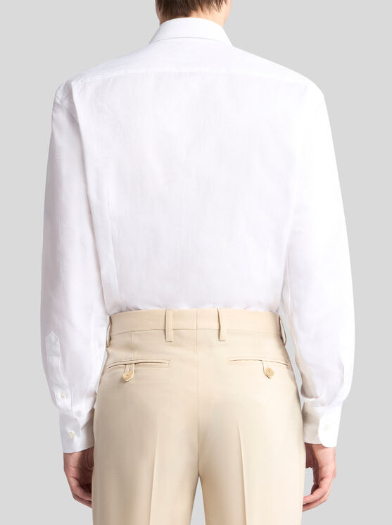 Etro Long-sleeve Cotton Shirt In Weiss