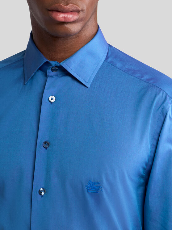 Etro Shirt With Pegaso Embroidery In Elektroblau