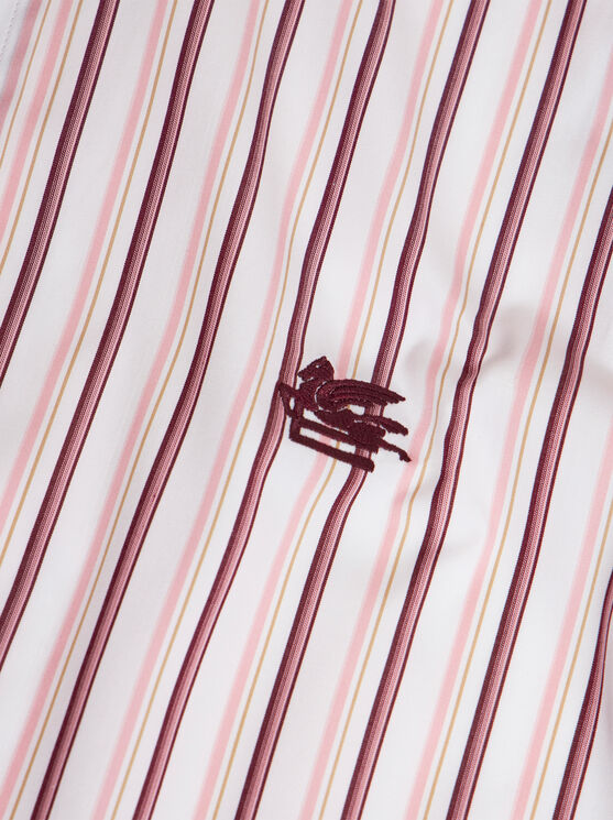 Shop Etro Striped Cotton Shirt In Pink