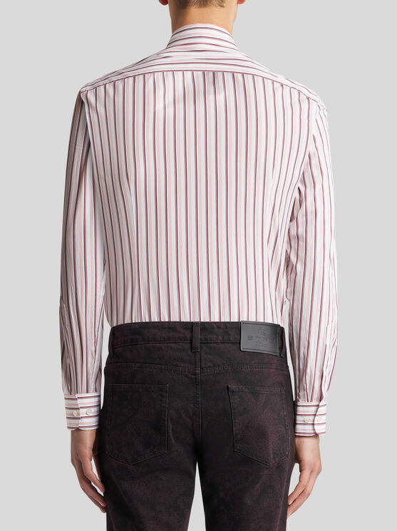 Shop Etro Striped Cotton Shirt In Pink