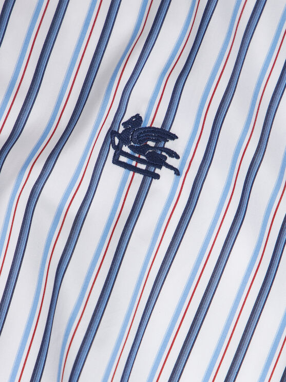 Shop Etro Striped Cotton Shirt In Multicolour