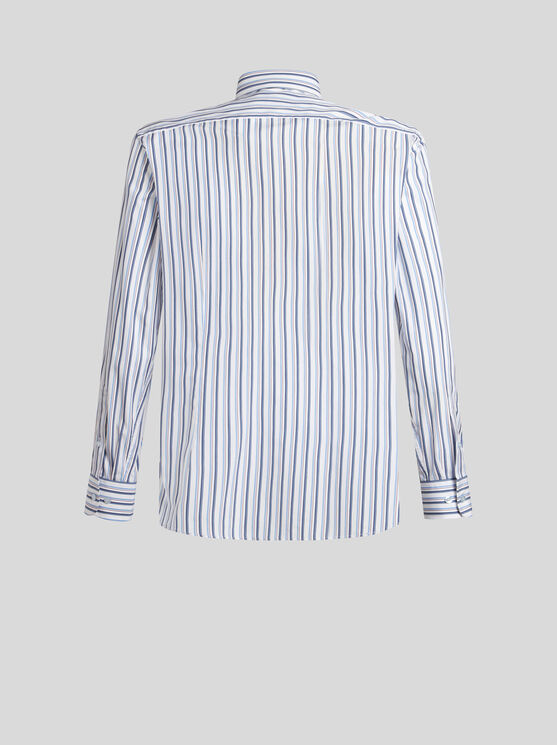 Shop Etro Striped Cotton Shirt In Multicolour