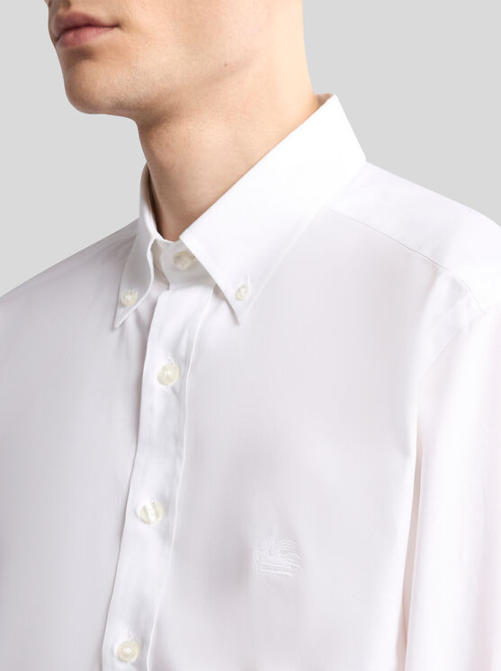 Shop Etro Button-down Shirt With Logo In White