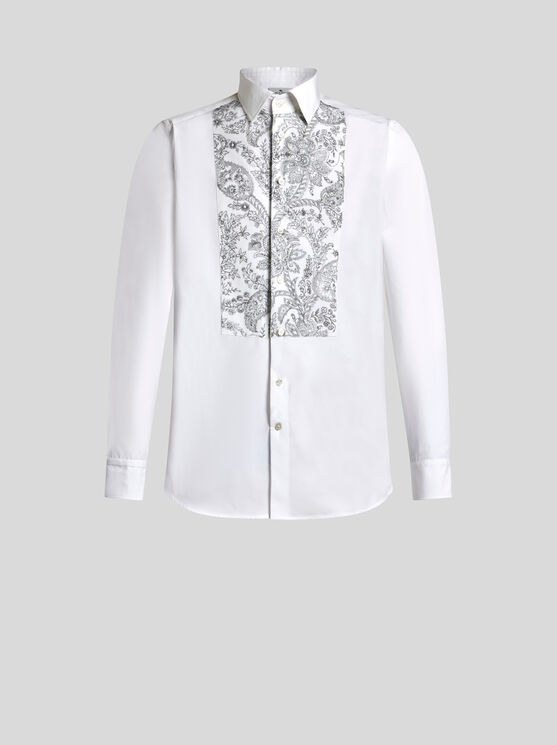 Shop Etro Shirt With Embroidery In White