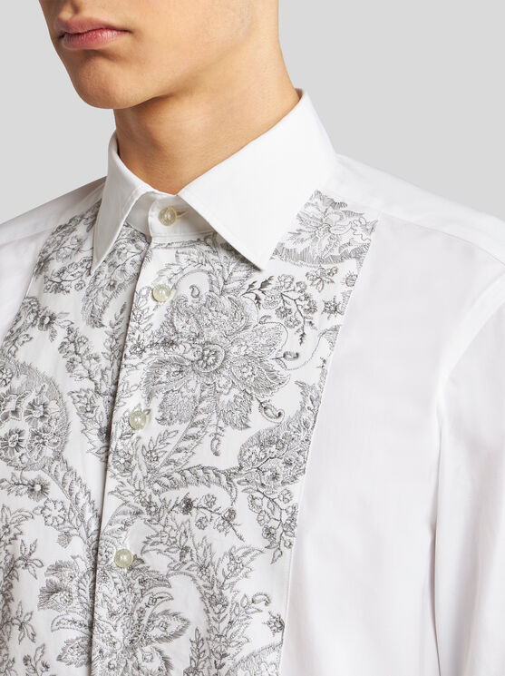 Shop Etro Shirt With Embroidery In White