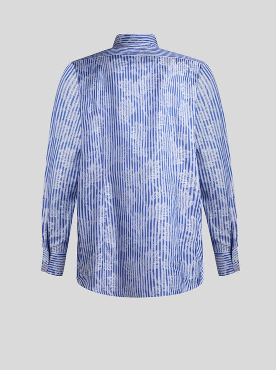 Shop Etro Striped Jacquard Shirt In Light Blue