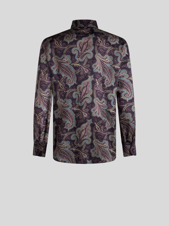 Shop Etro Paisley Shirt In Purple