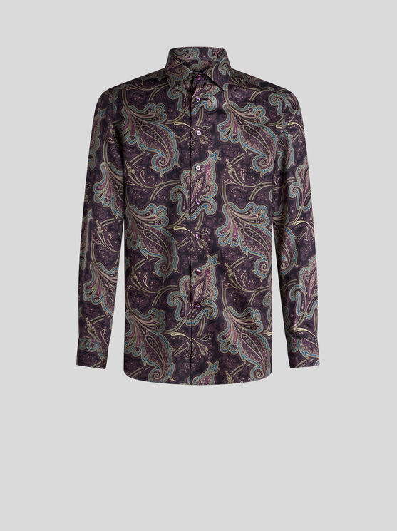 Shop Etro Paisley Shirt In Purple