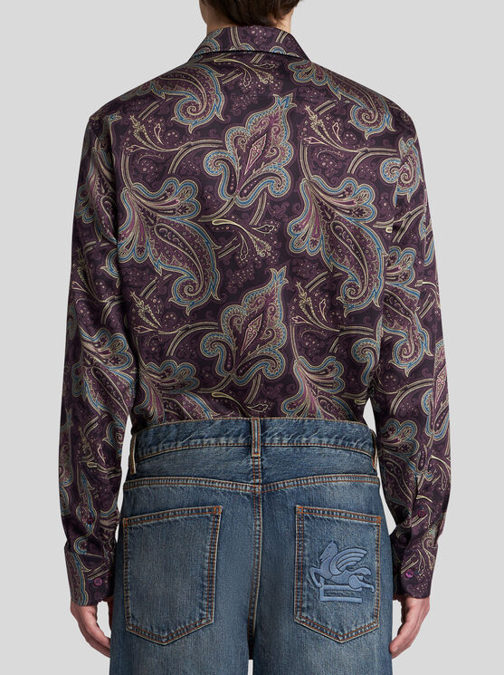 Shop Etro Paisley Shirt In Purple