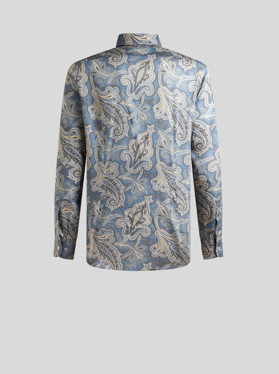 Shop Etro Paisley Shirt In Light Blue