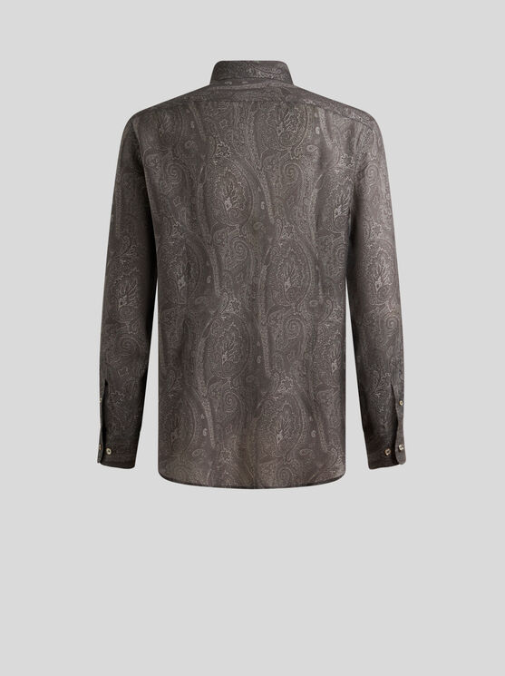 Etro Paisley Pattern Button-down Collar Shirt In Black