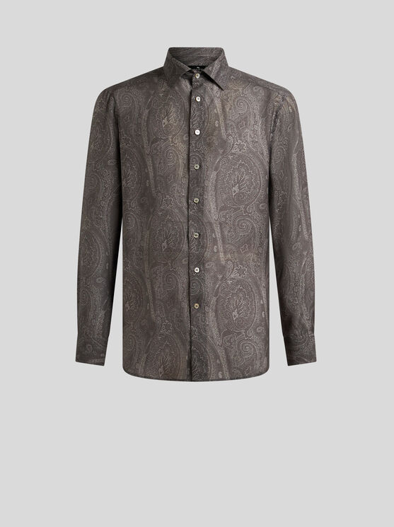 Etro Paisley Pattern Button-down Collar Shirt In Black