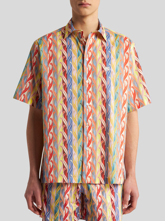 ETRO ETRO SUMMER SHIRT WITH MULTICOLOURED MOTIF 