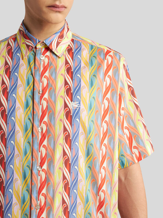 ETRO ETRO SUMMER SHIRT WITH MULTICOLOURED MOTIF 