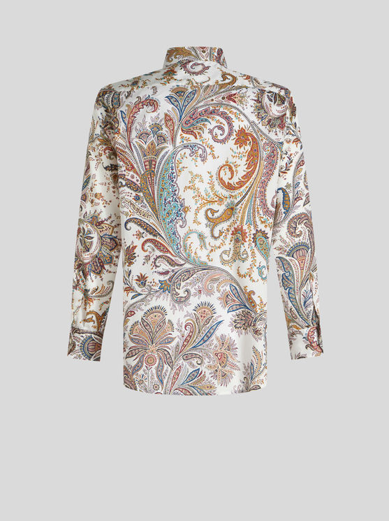 Shop Etro Paisley Cotton Shirt In White