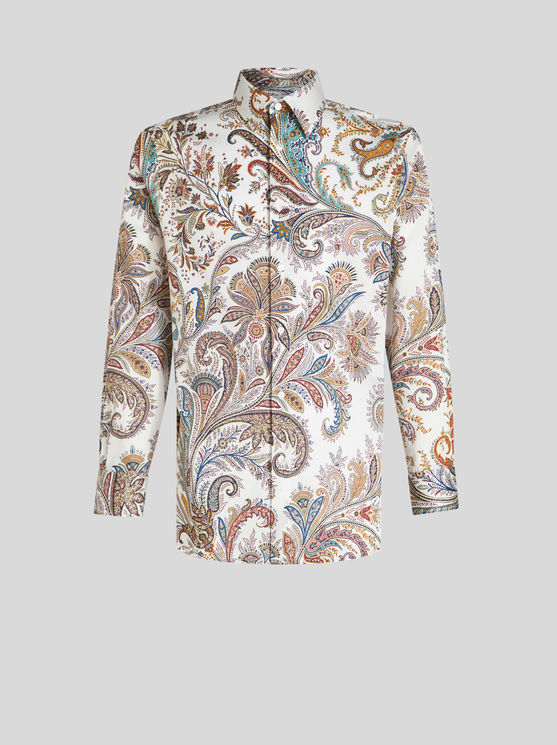 Shop Etro Paisley Cotton Shirt In White