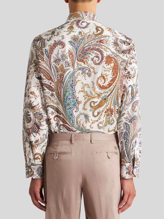 Shop Etro Paisley Cotton Shirt In White