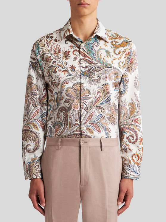 Shop Etro Paisley Cotton Shirt In White