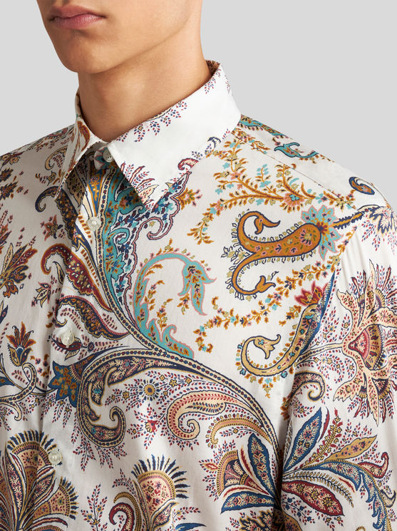 Shop Etro Paisley Cotton Shirt In White