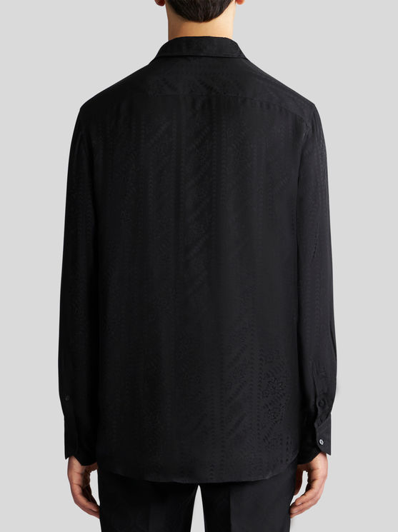 Shop Etro Silk Jacquard Shirt In Black