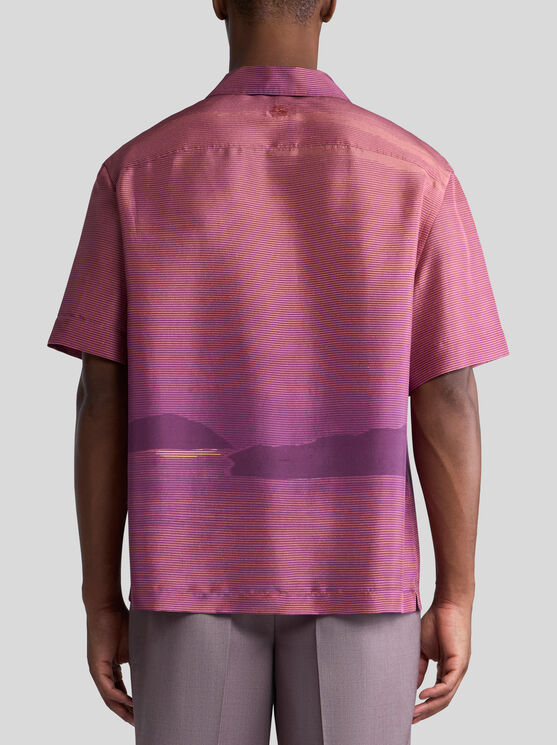 Etro Printed Short-sleeved Bowling Shirt In Orange