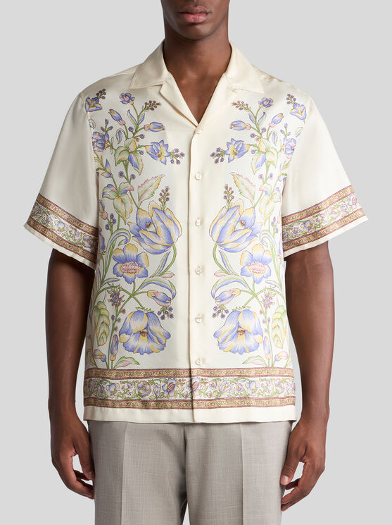Etro Floral-print Bowling Shirt In White