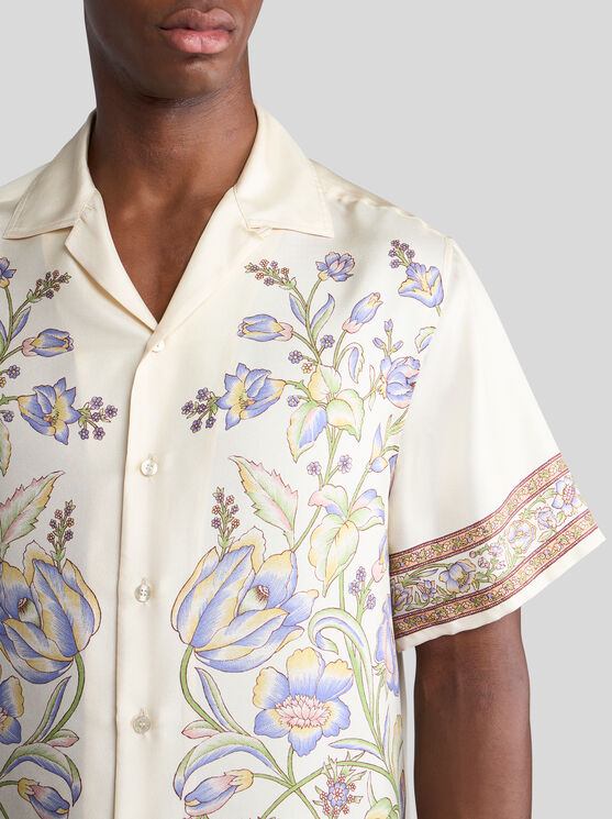 Etro Floral-print Bowling Shirt In White