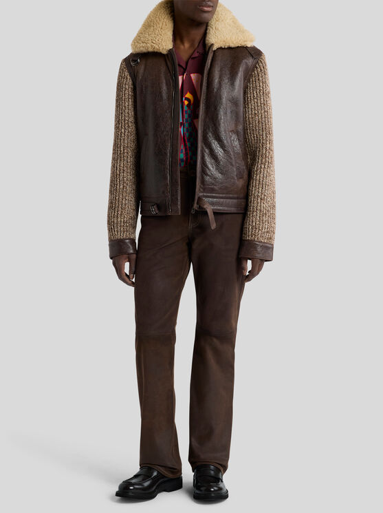 Etro Placed-print Long-sleeve Shirt In Burgundy