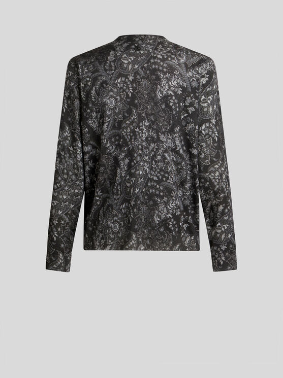 Shop Etro Sweater With Paisley Print In Black