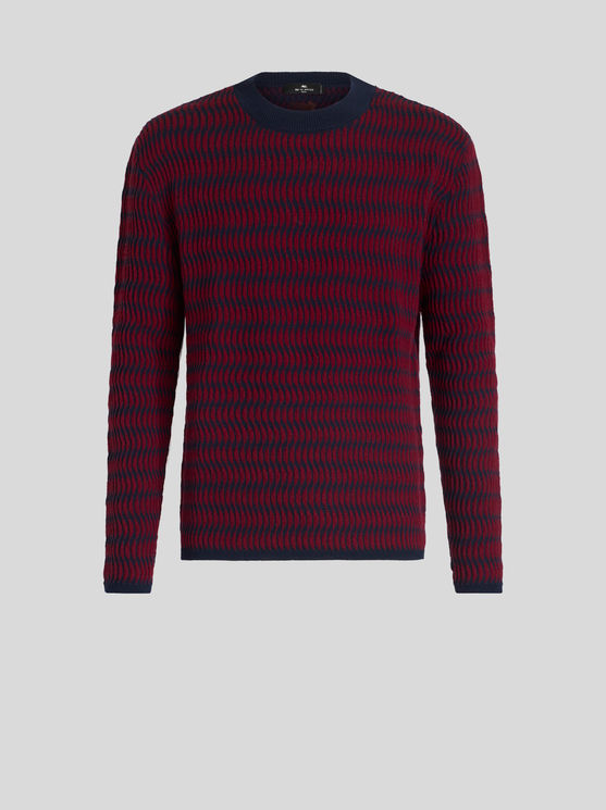 Shop Etro Wool Jacquard Sweater In Red