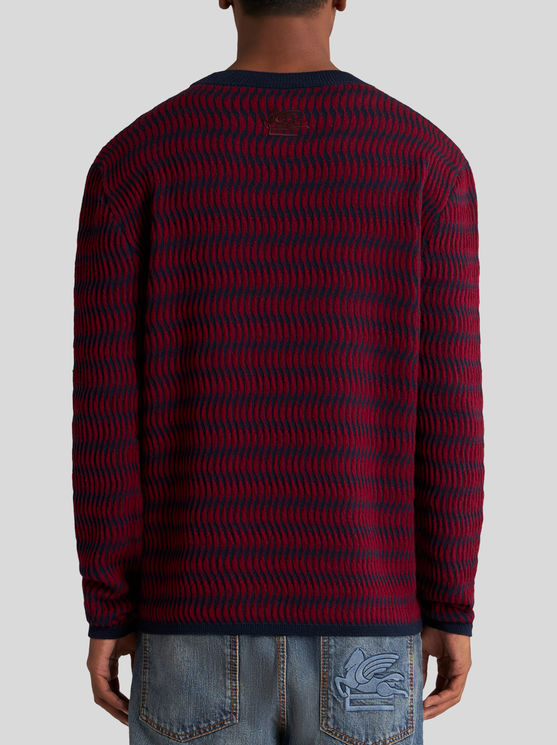 Shop Etro Wool Jacquard Sweater In Red