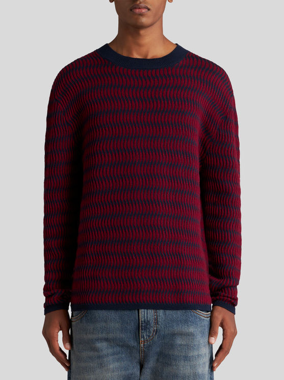 Shop Etro Wool Jacquard Sweater In Red