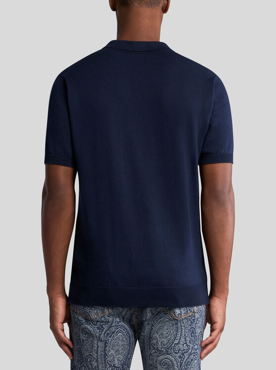 Etro Poloshirt Aus Strick In Navyblau